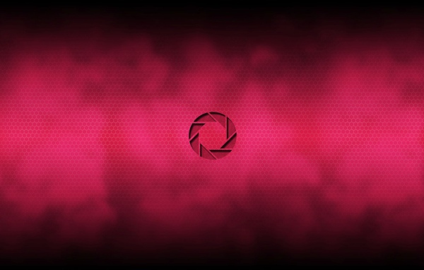 Логотип Aperture Science, красный фон