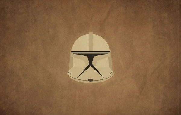 Маска клона из Звездных войн, коричневый фон