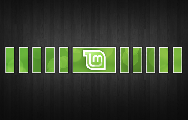 Модульная картина Linux Mint на черном фоне