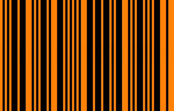 Оранжевый штрихкод на черном фоне