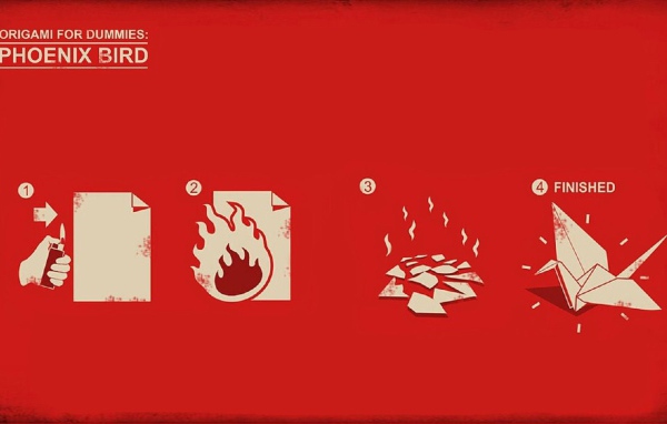 Птица Феникс оригами