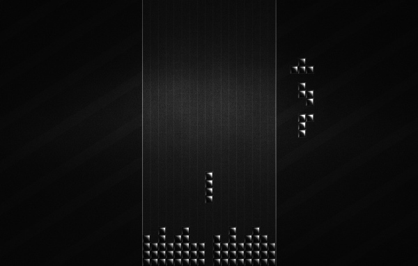 Ретро Тетрис, черный фон