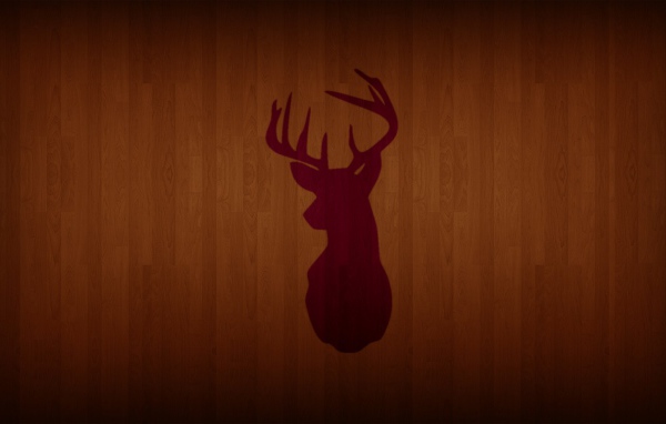 Силуэт оленя на паркете
