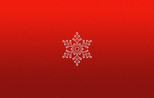Снежинка на красном фоне