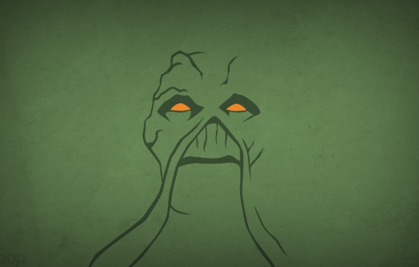 Зеленое Нечто, зеленый фон