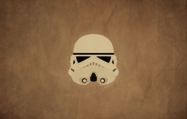 Маска штурмовика, коричневый фон