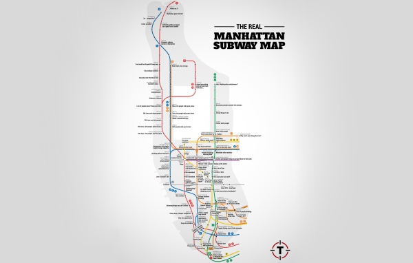 Карта метро на Манхеттене