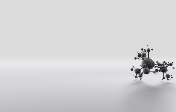Черная модель химического элемента, серый фон