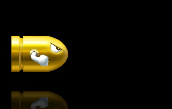 Пуля в полете, черный фон