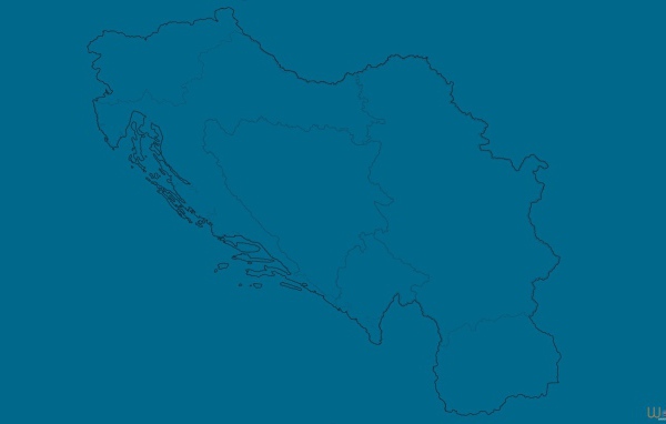 Контуры Югославии, голубой фон