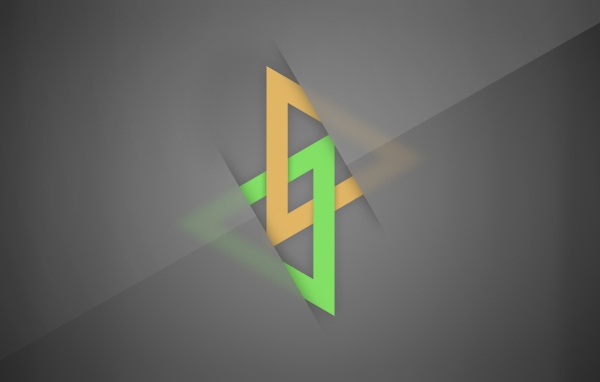 Пересечение треугольников, серый фон