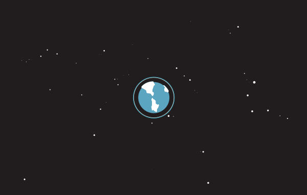 Земля среди звезд, черный фон