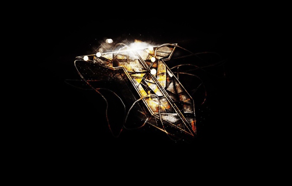 Буква Т на черном фоне, технические трюки