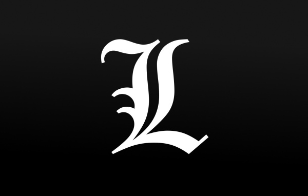 Символ аниме Тетрадь смерти, черный фон