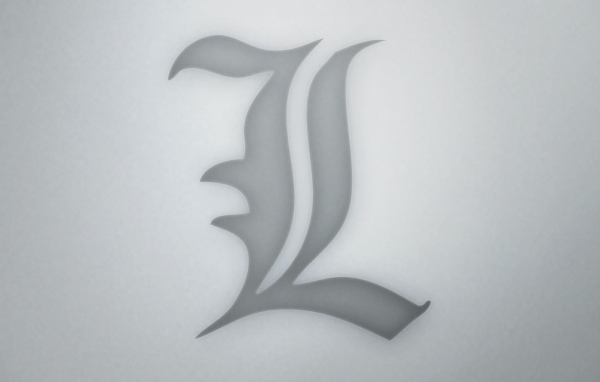 Символ аниме Тетрадь смерти, серый фон