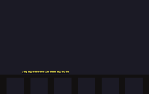 Поезд на мосту, сине черный фон