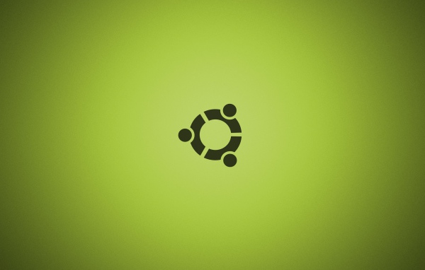 Черный символ Ubuntu на зеленом фоне