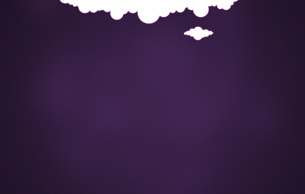 Белые облака, фиолетовый фон