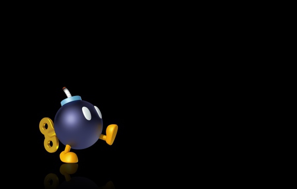 Заводная бомба на черном фоне