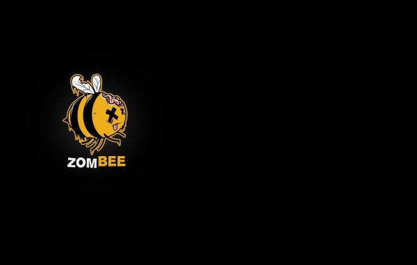 Зомби пчела, черный фон