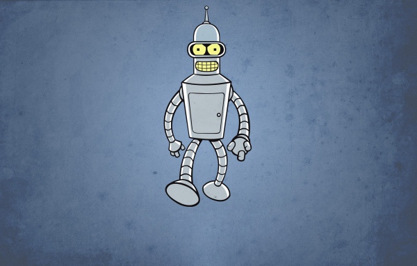 Робот Бендер, голубой фон