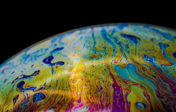 Макро фото мыльного пузыря