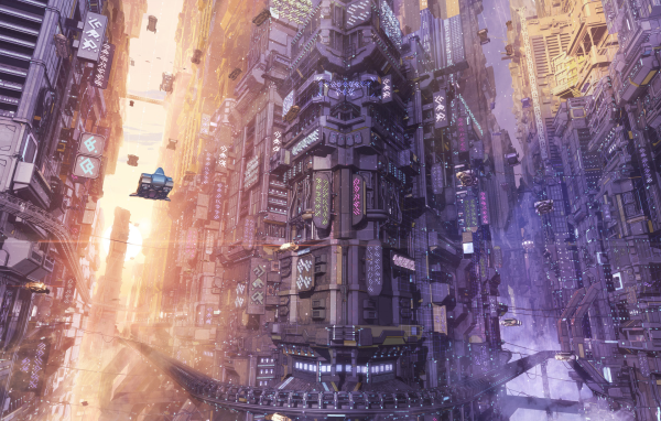Город будущего в стиле стимпанк, работа художника ArseniXC