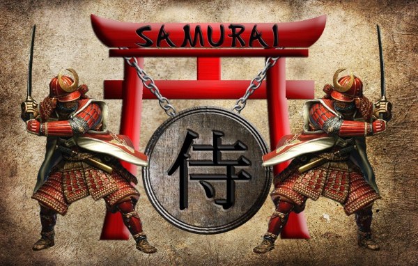 Самураи, японский рисунок