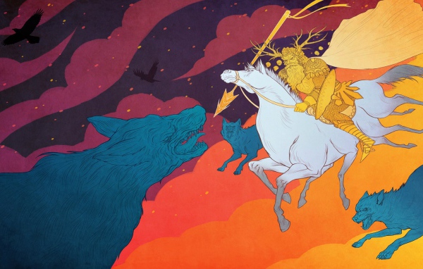 Один среди волков, фэнтези арт