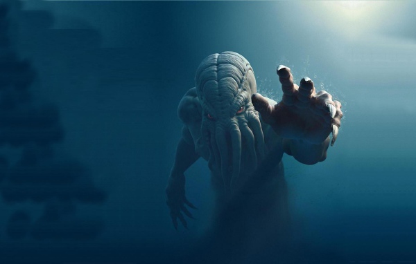 Монстр Ктулху на дне моря