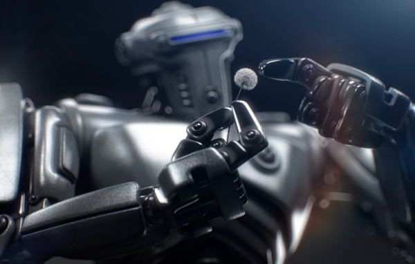 Одуванчик в руке робота