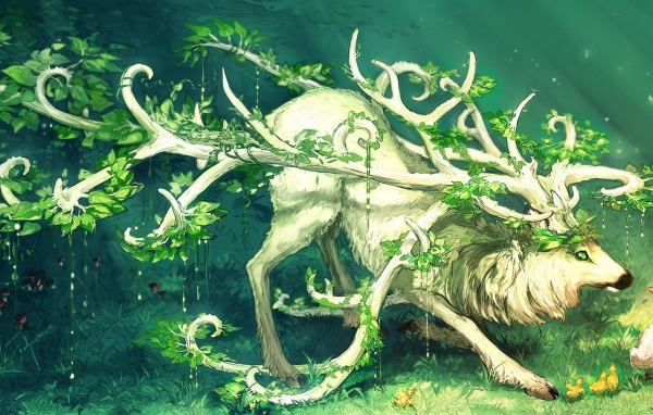 Сказочный белый олень