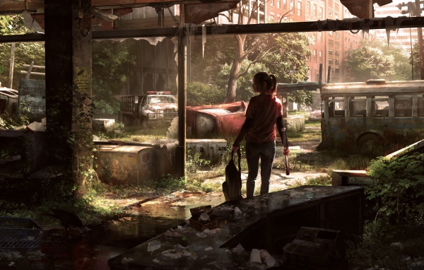 Девушка в поисках пропитания после апокалипсиса