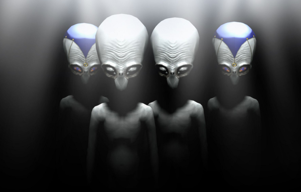 Серые пришельцы в лучах света