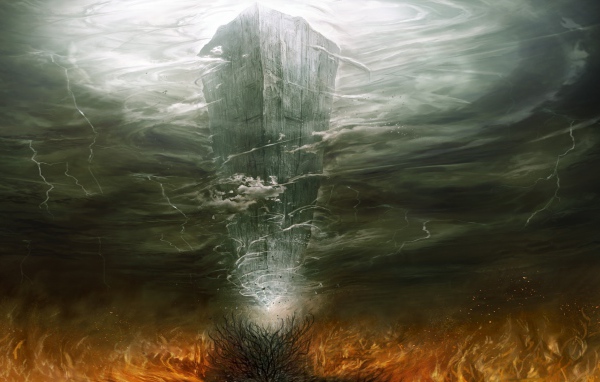 Магический каменный столб под водой