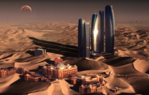 Небоскребы в песках пустыни