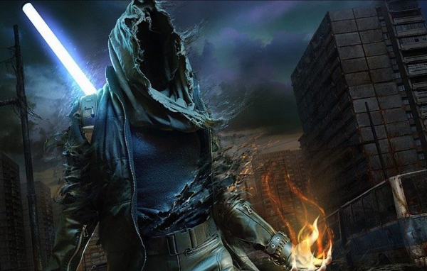 Воин без лица в заброшенном городе