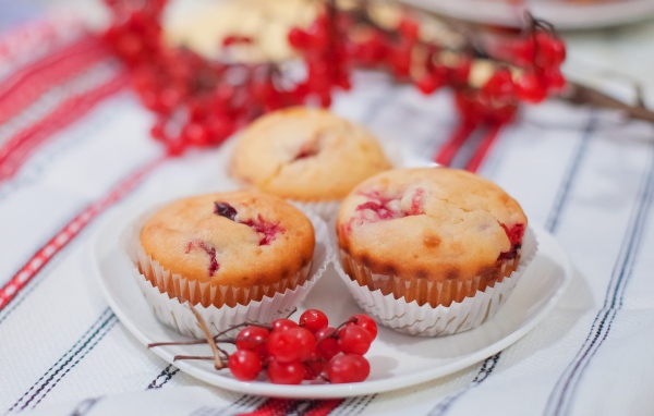 Кексы с калиной