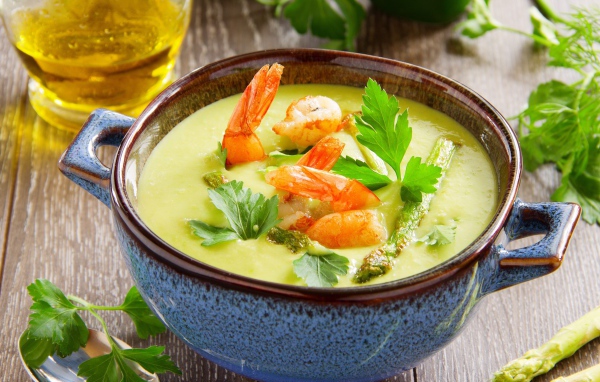 Крем-суп с креветками