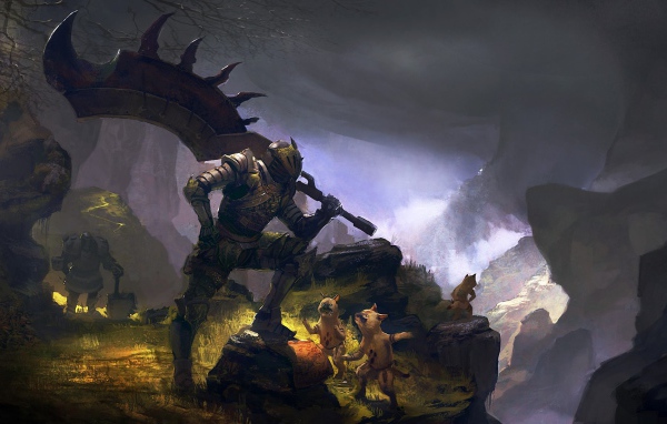 Воин с топором в игре Monster Hunter