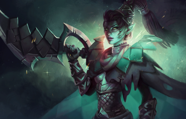 Женщина солдат с большим мечом, игра Dota 2