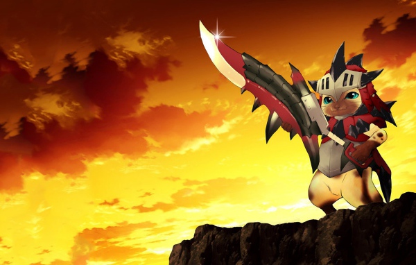 Кот воин, игра Monster Hunter