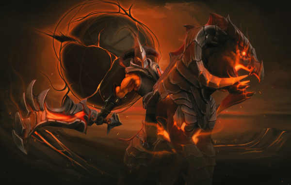 Демон на огненном звере в игре Dota 2