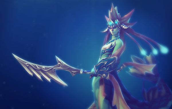 Девушка с голубой кожей, игра Dota 2