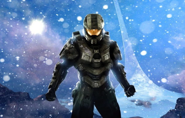 Мастер Чиф на фоне звезд