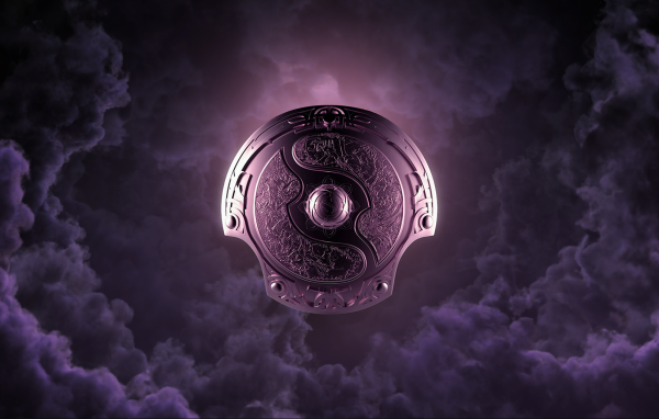 Фиолетовый щит на экране загрузки игры Dota 2