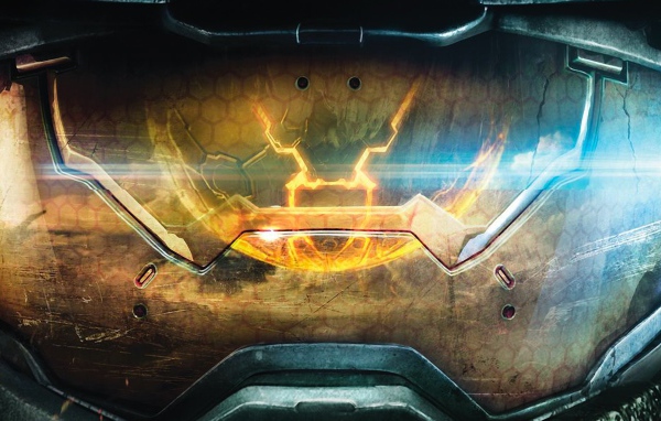 Отражение в шлеме Мастера Чиф, игра Halo 5