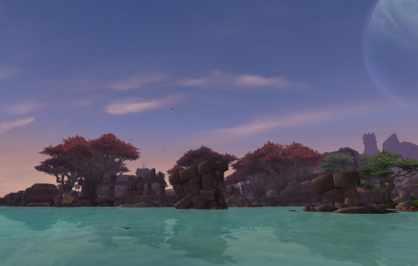 Камни на берегу в игре World of Warcraft