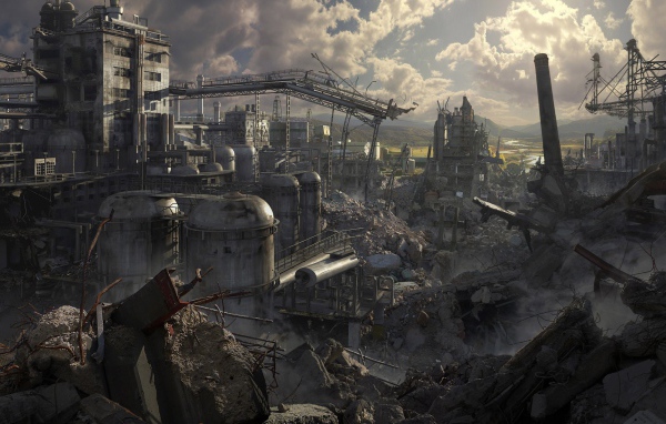 Руины большого завода