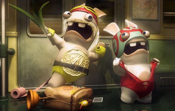 Два персонажа игры Rayman Raving Rabbids